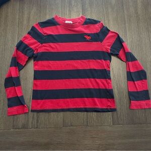 Striped Red and Black Kids Long Sleeve Shirt